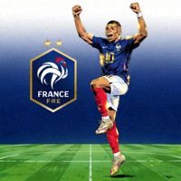 法国国家足球队官方队徽及姆巴佩庆祝进球